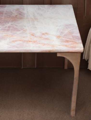 18"x12" Modern Rose Quartz Center Dining Table Luxury Crystal Healing Office Dec - Picture 2 of 8
