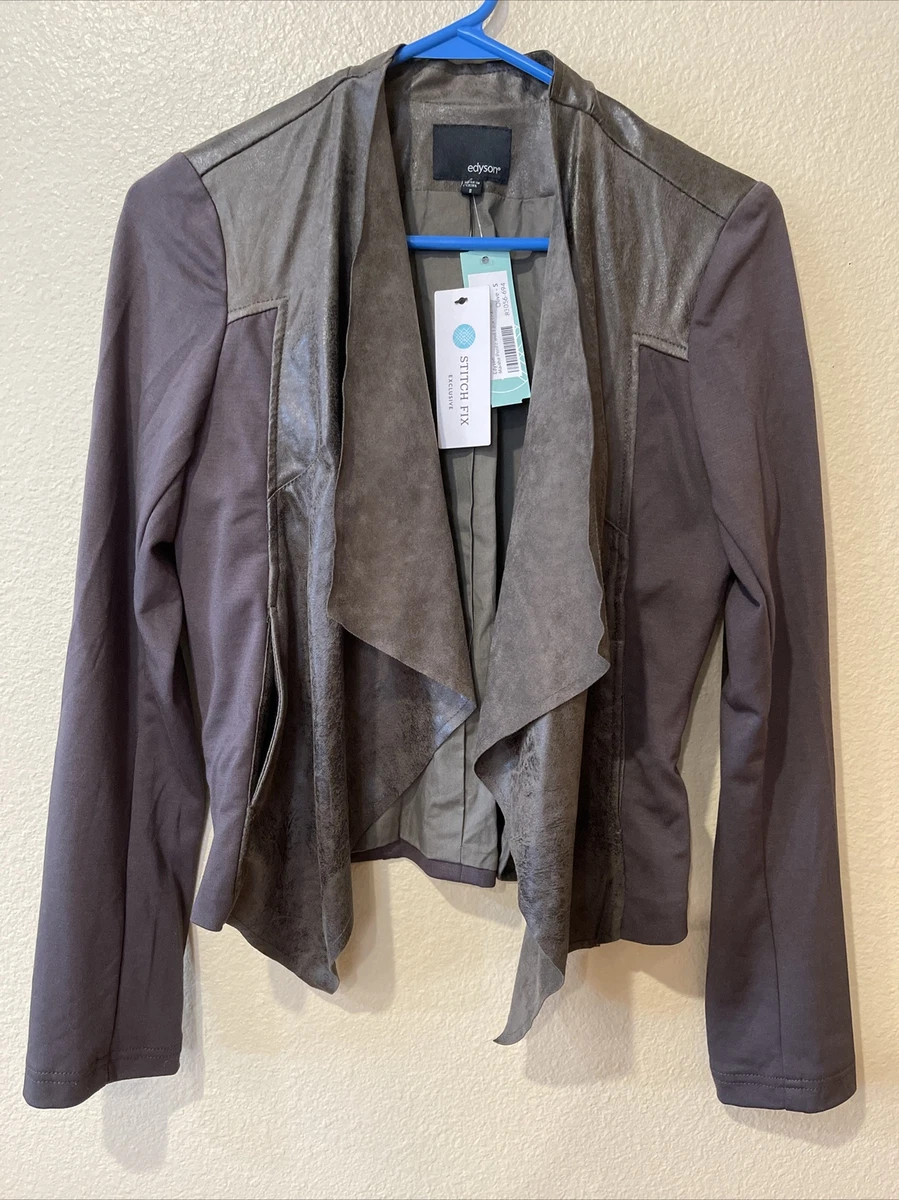 Maisha ponte and faux cheap leather jacket
