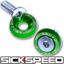 2 PC GREEN 5MM WINDSCREEN FENDER WASHER BOLT KIT FOR MOTORCYCLE WINDSHIELD M7