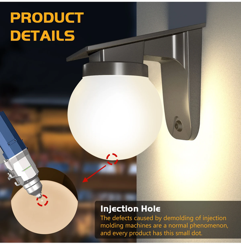 Solar Wandleuchte 400LM Verstellbare Helligkeit 3-Farben Farbwechsel Solarlampe - Bild 7 von 14
