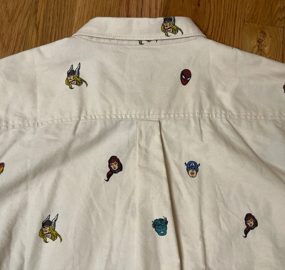 Marvel Vans Shirt Youth Size Xl Button Up Cotton EUC - Image 4 of 4