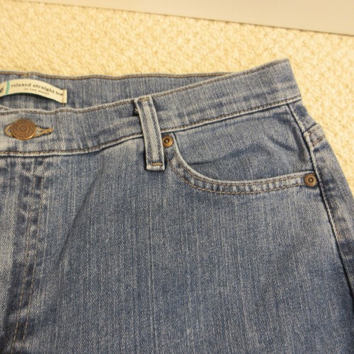Lee Jeans Womens size 18 Short Blue Stretch Denim Relaxed Fit Straight Leg - Picture 4 of 20