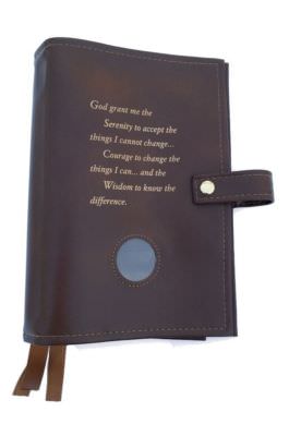 Triple 6th Edition NA Narcotics Anonymous Book Cover Serenity Prayer Brown