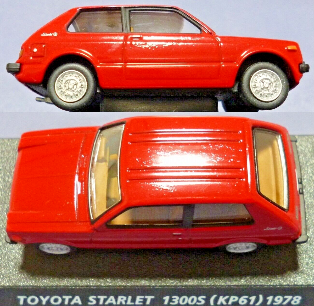1:64 KONAMI TOYOTA STARLET 1300S KP61 RED 1978 DIECAST TOY CAR