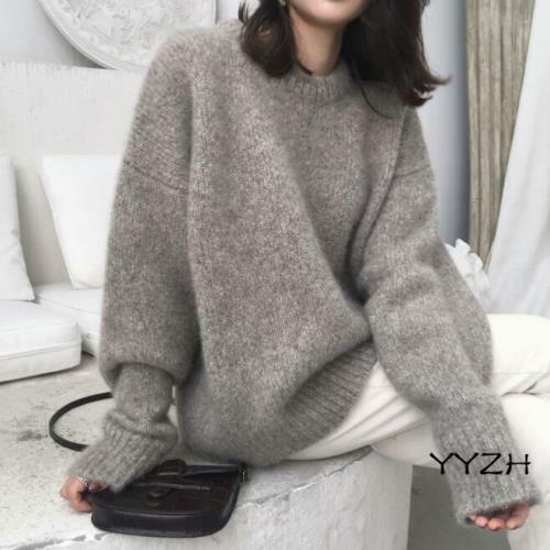 Winter Faux Cashmere Sweater Round Neck 