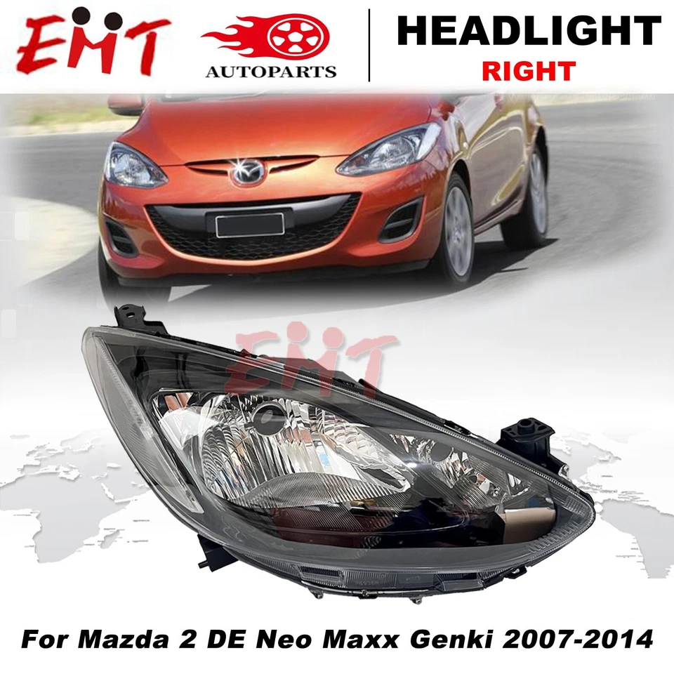 2Pcs Pair Head Light For Mazda 2 DE Neo Maxx Genki 2007~2014 Front Lamps LHS+RHS - image 4 of 4