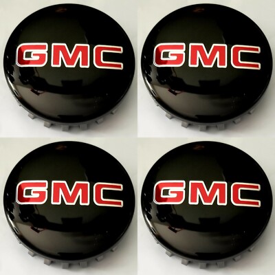 2016-2021 GMC Sierra Yukon  Wheel Caps w/ Red GMC OUTLINE Logo  4pcs