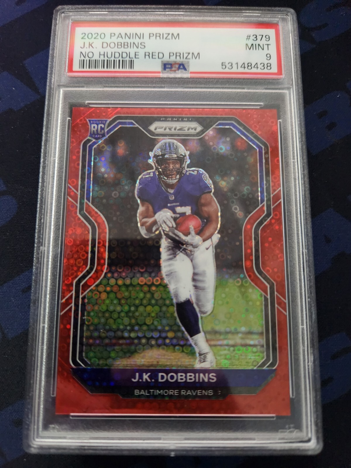 2020 Panini Prizm No Huddle POP 2 #379 J.K. Dobbins RC 19/50 PSA 9 MINT Chargers