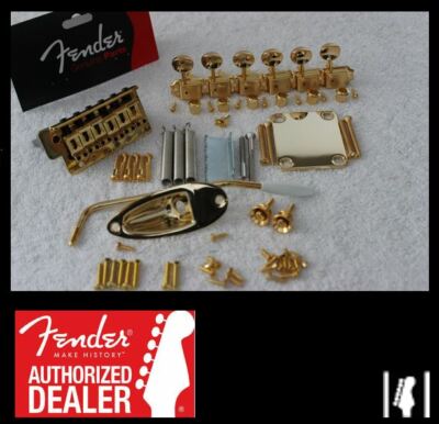 FENDER Stratocaster GOLD 2 1/16'' Hardware Set w Tuners Strat Guitar NEW 005-9561
