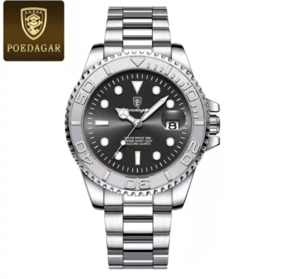 POEDGAR Men's Sport Waterproof Quartz Watch 26mm