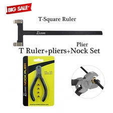 Bow String Nock Set Plier Black T Square Ruler Arrow Rest Kit for Recurve Bow 