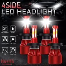 4x 4sided H4 Hb2 9003 Led Headlight Kit 6000w 1000000lm High Low Beam Power Bulb 4x 4sided H4 Hb2 9003 Led Headlight Kit 6000w 1000000lm High Low Beam Power Bulb