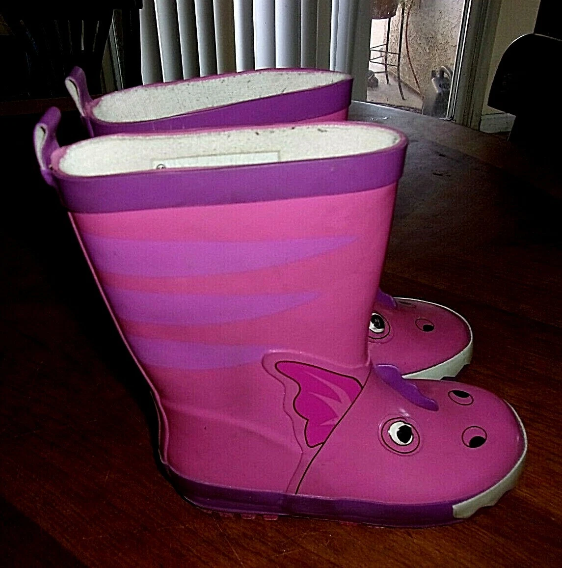 Target purple pink dragon rubber boots toddler sz 10 eBay