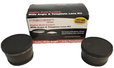Precision Design Digital Multi-Coated Wide Angle & Telephoto Lens Kit .45x 2.5x
