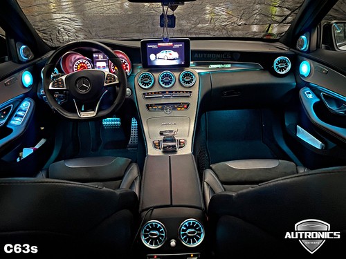 Juego de iluminación ambiental LED para Mercedes-Benz Clase C W205 y GLC W253 RGB 12V - Imagen 8 de 9