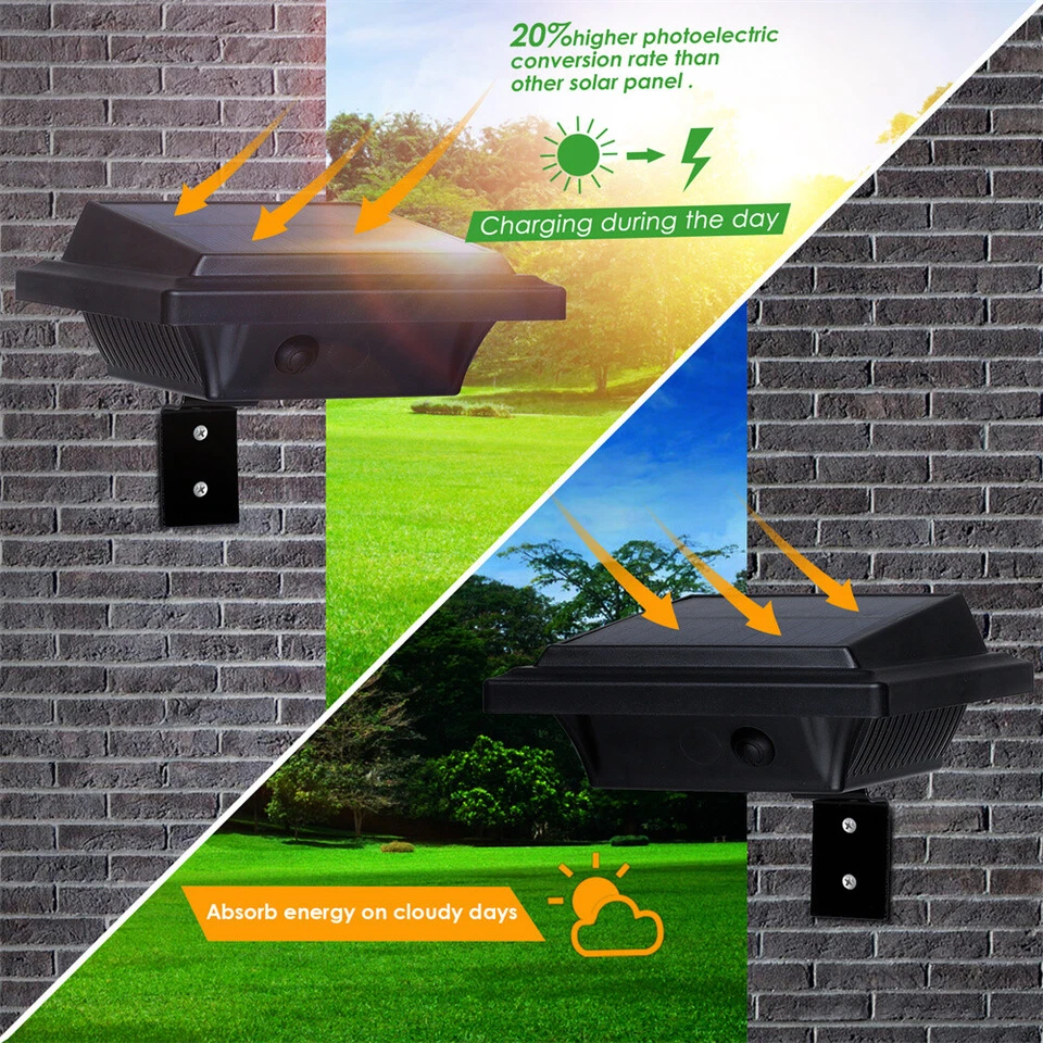 2/4/6PCS 40LEDs Solar Powered Gutter Lights for Fence Roof Yard Garden Wall Lamp - Image 2 of 4