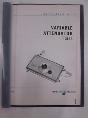 HP 394A Variable Attenuator Operating Note, Used