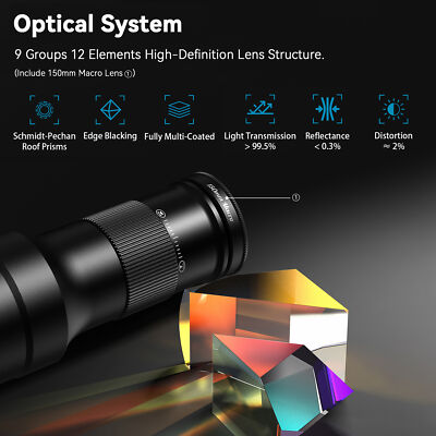 APEXEL APL-TM6 Telephoto Macro Lens Kit 6X Telephoto Lens + J7I1