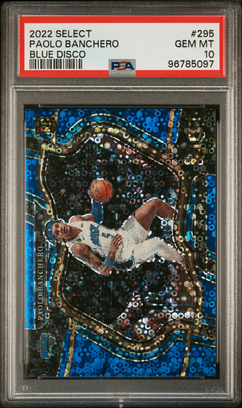 2022 PANINI SELECT BLUE DISCO #295 PAOLO BANCHERO ROOKIE RC 6/25 PSA 10