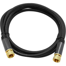 6 Foot Digital Audio Video Coaxial Cable - Premium Coax AV Cord F Type Male Pin
