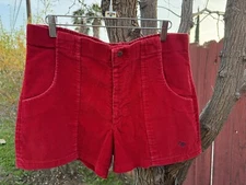 Vintage Ocean Pacific OP Corduroy Shorts Red 32 Surf Skate Dogtown Longriders