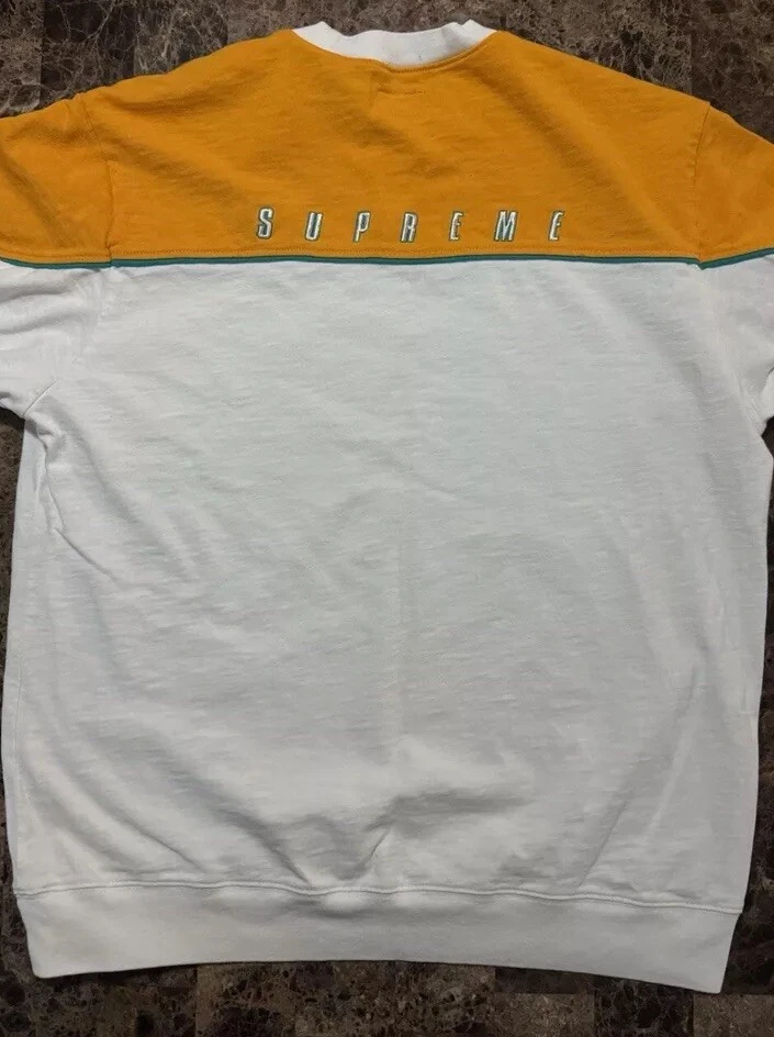 Supreme Yoke Piping L/S Top police jaune blanc taille L
