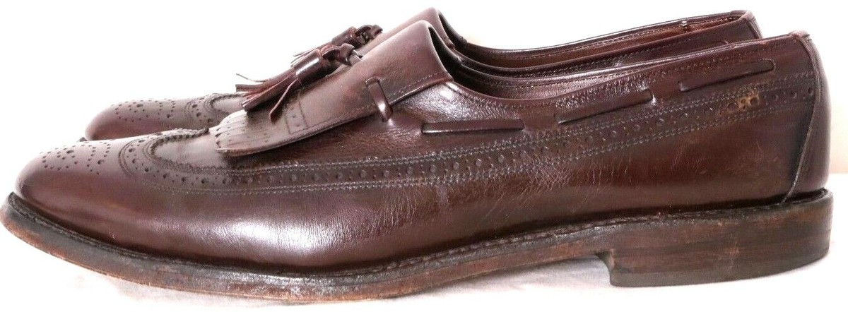 Allen Edmonds Mens 11 Arlington Burgundy Wing-tipped Kiltie Tasseled Shoe Loafer Allen Edmonds Arlington Burgundy Leather | Mercari main image 2