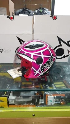 Casque Moto Demi-Jet Enfant Junior One Spider Rose 2.0 850Gr Taille M 49/50 - Photo 1/4