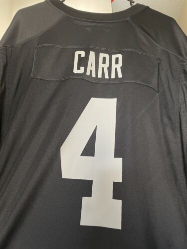 NIKE Las Vegas Raiders Derek Carr BLACK NFL Jersey Men’s XXL - Picture 6 of 7