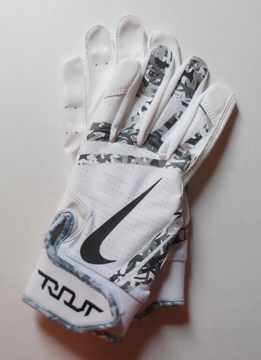 Nike Trout Edge Batting Gloves Youth White White Black Large eBay