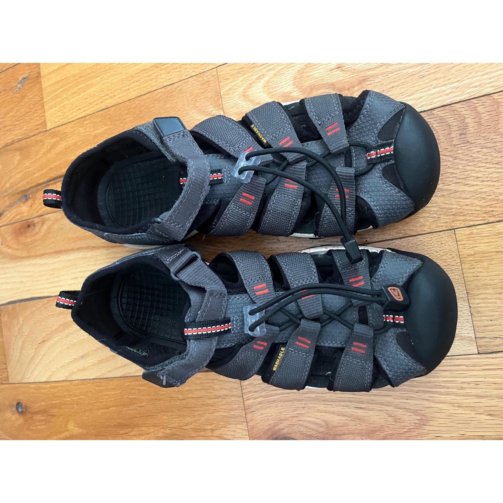 Sandali Keen Newport grigio arancione punta chiusa taglia grande bambino taglia 6 donna 8