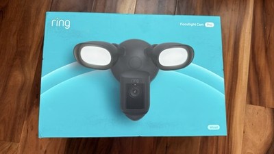 Ring-Floodlight Cam Wired Pro Outdoor Wi-Fi 1080p Surveillance Camera-Black
