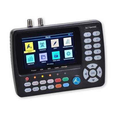 Sat Messgerät für DVB-S/S2, DVB-T/T2 & DVB-C | Sat Finder mit 4,3'' TV Bildschirm