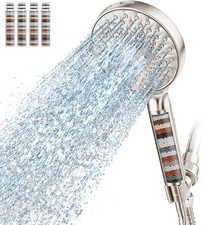 High Pressure Handheld Shower Head with 9 Spray Modes  Water Softener Beads