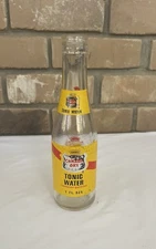Vintage Canada Dry Tonic Water Bottle-7 oz-1950/60s Yellow ACL Painted Glass
