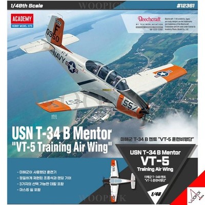 Academy 1/48 USN T-34B Mentor VT-5 Trainingsluftflügel Hobby Modellbausatz...