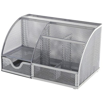 Q-Connect Curved Desktop Organiser Silver