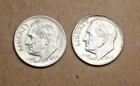 Lot of 2: Roosevelt Dimes 1964-P / 1964-D  / AU