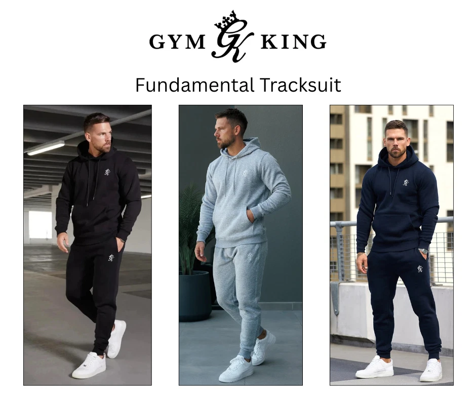 Gym King Mens Fundamental Tracksuit Designer Hoodie Sweatshirt Joggers Pants - Image 1 of 1