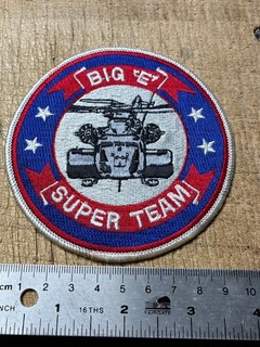 1980s/90s/2000s? US NAVY AVIATION HELICOPTER PATCH BIG "E" SUPER TEAM ORIGINAL!