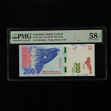 2016 Argentina Banco Central 200 Pesos Pick#364a PMG 58 EPQ Choice About UNC