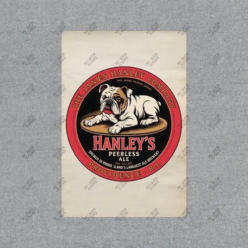 Vintage Hanleys Beer Metal Sign Providence RI Bulldog Ale Brewery #243265