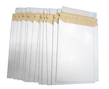 KRAFT WHITE RIGID FLAT PHOTO MAILERS 6'' X 8'' QUANTITY 15