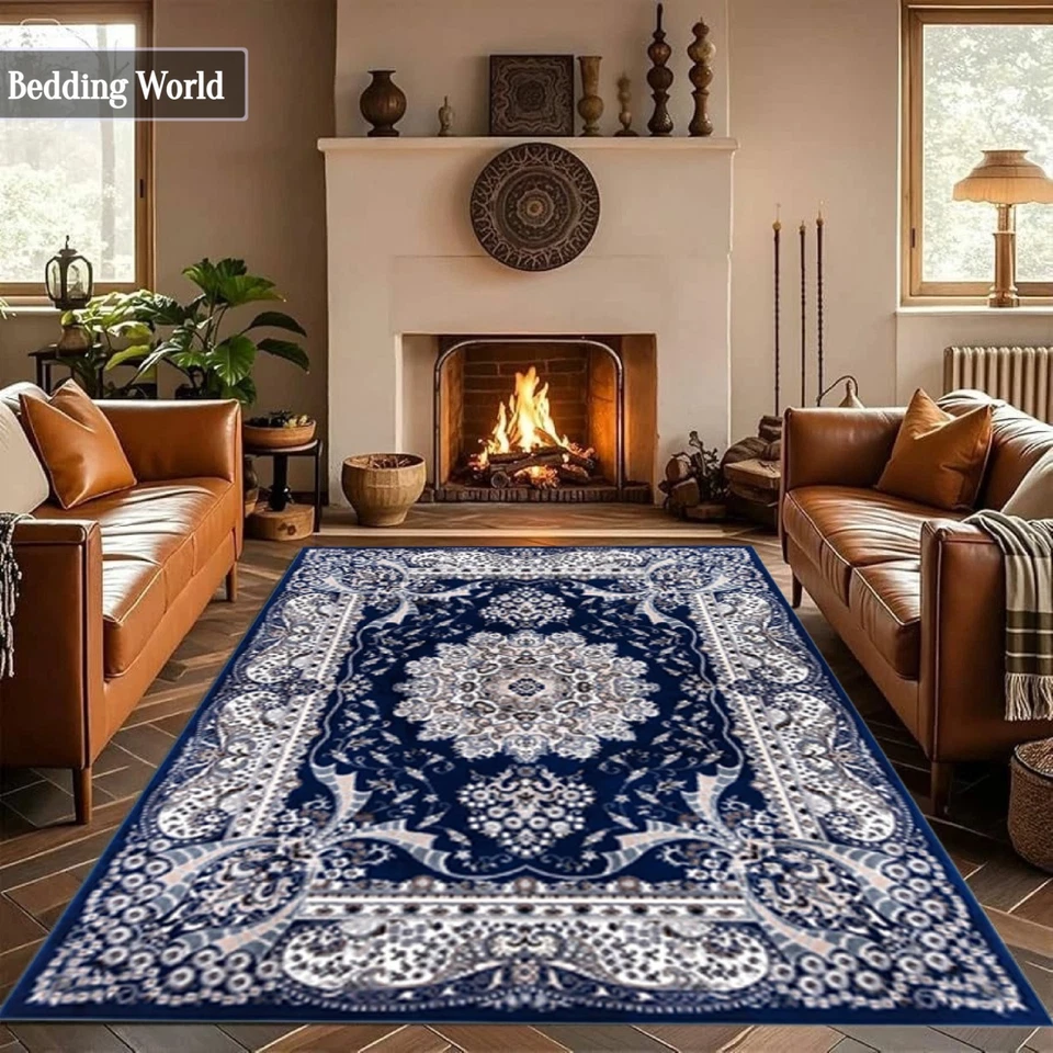 Luxury Non Slip Large Traditional Rugs Bedroom Living Room Rug Hallway Runner UK - Image 4 of 4