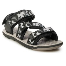 Sonoma Sandals 13 Kids Gray Camo Sport Open Toe Fx Leather Adj Straps