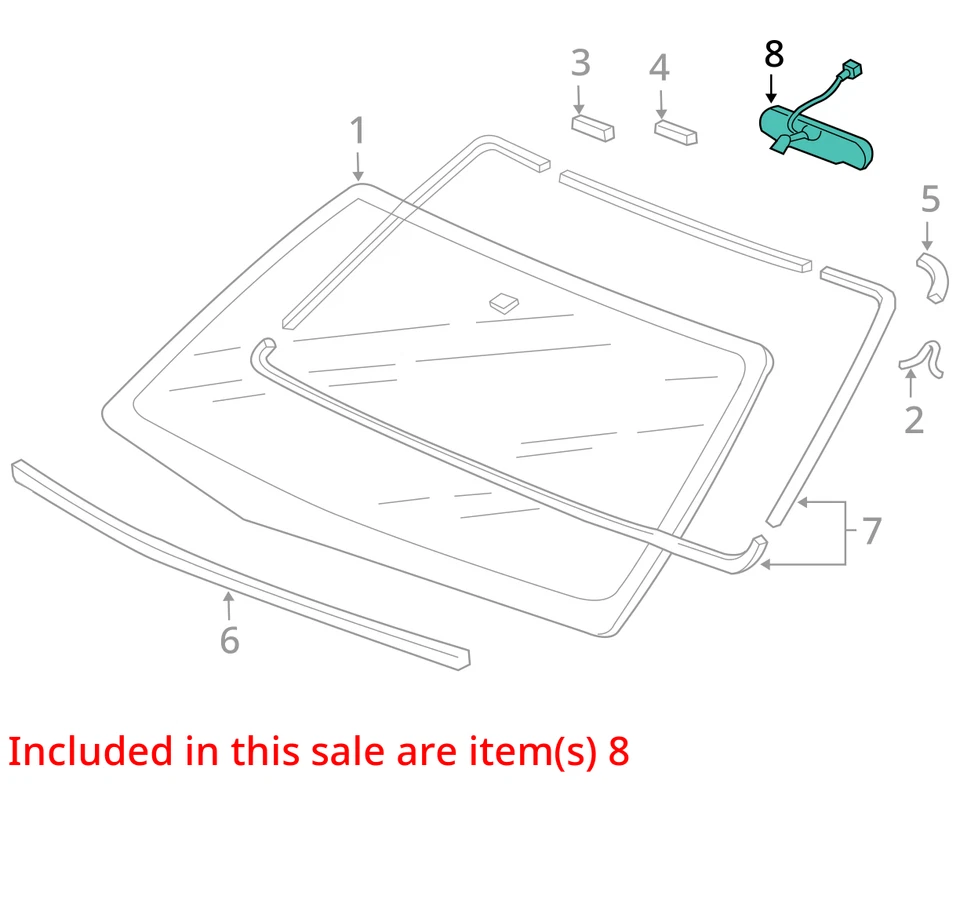 Espejo retrovisor interior Honda Pilot 2003-2008 OEM QC864 Foto 3 de 4