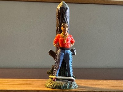 Vintage Elastolin Cowboy Tied to Tree - Native American Torture! - MINT!