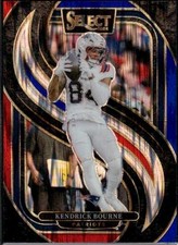 2024 Panini Select #176 Kendrick Bourne Red & Blue Prizm Shock