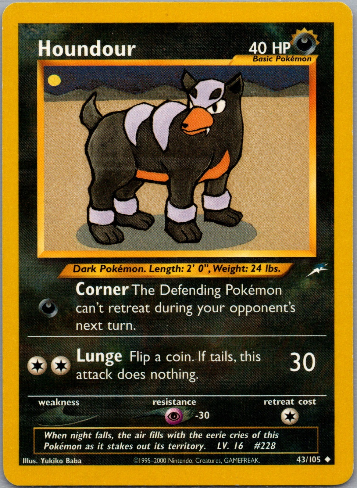 Houndour Unlimited Uncommon Neo Destiny 043/105 NM