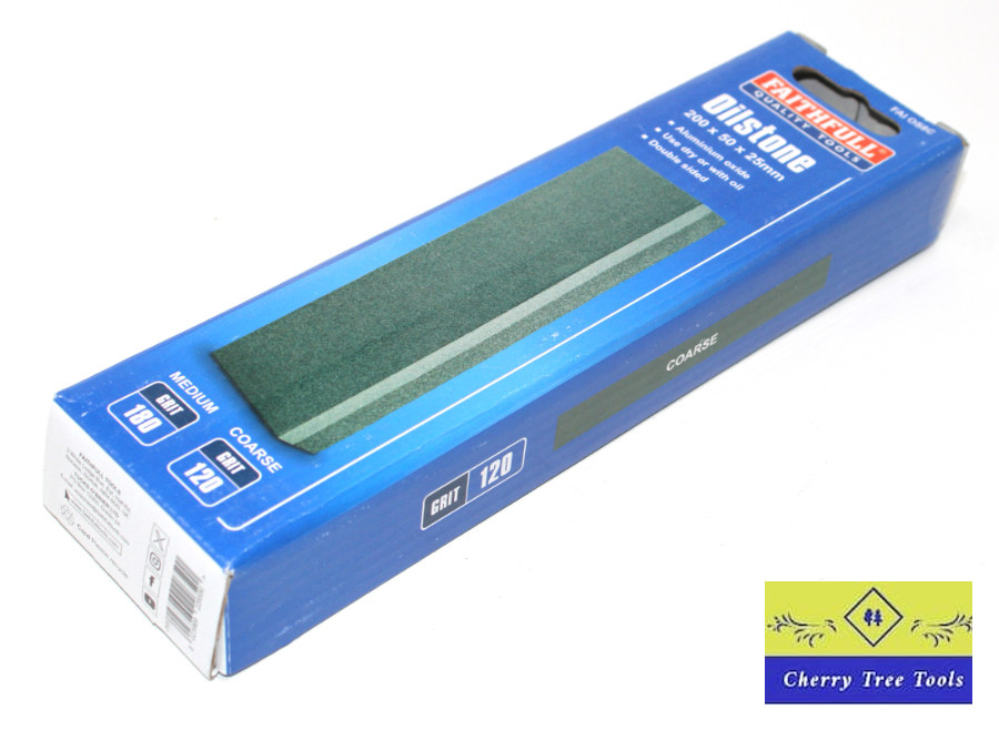 Faithfull FAI OS8C Aluminium Oxide Sharpening Oilstone 200 x 50mm Dual Grit